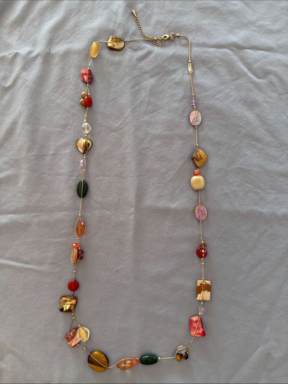 Multicolor Bead Long Necklace